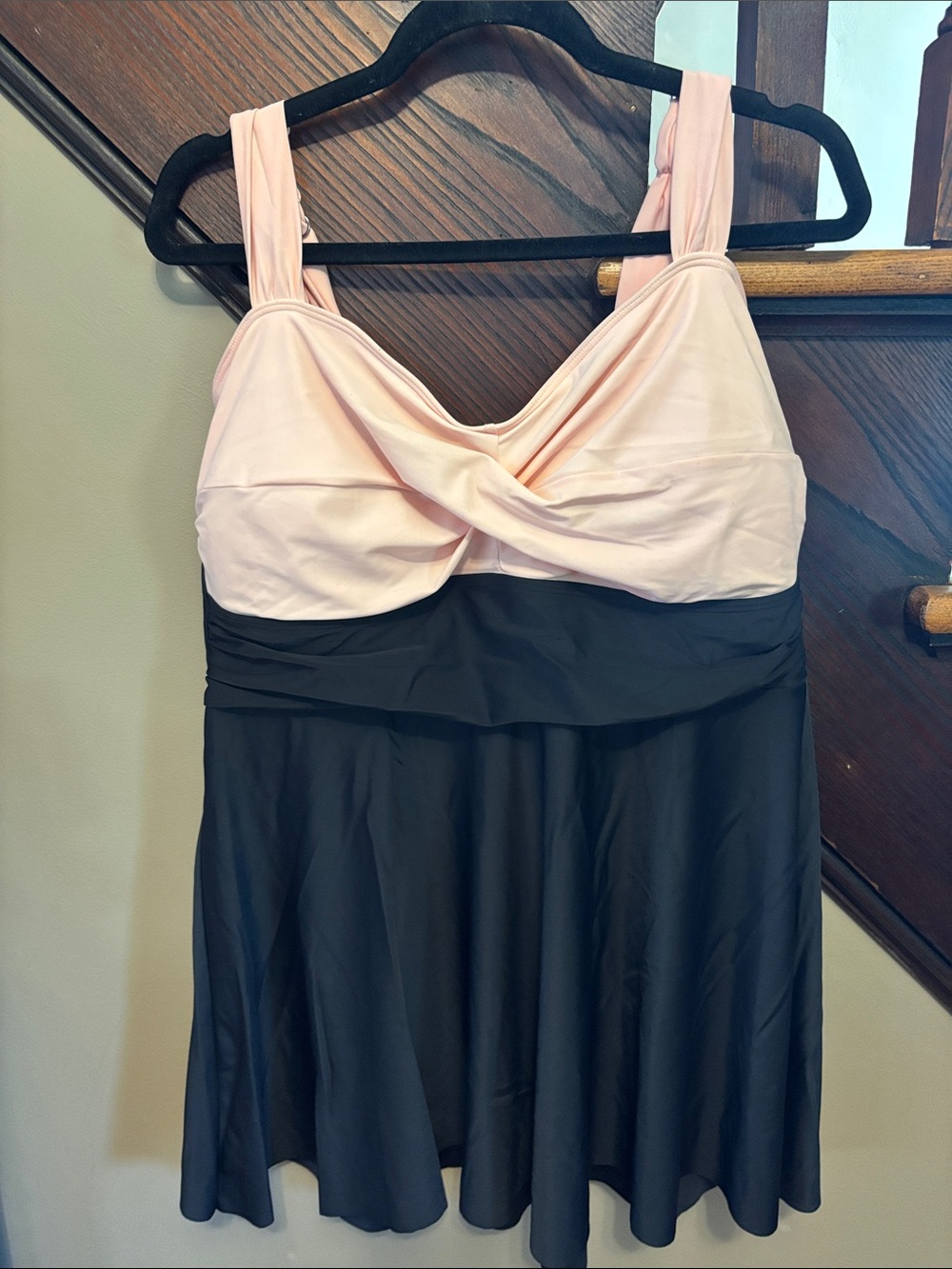 Amazon Women's Two-Tone Pink and Black Swimdress